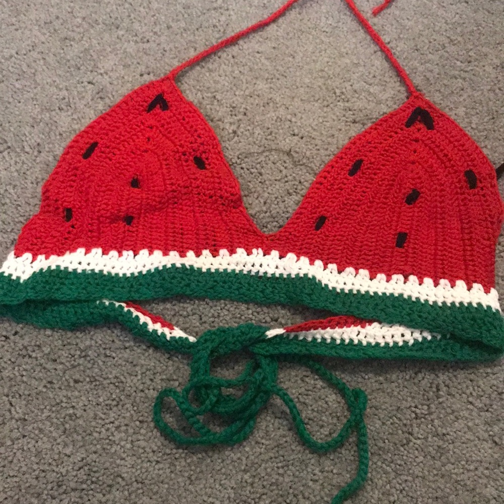 Women’s watermelon knitted bralette/top